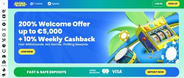 Samba Slots – maak een goede start door hoge welkomstbonus 